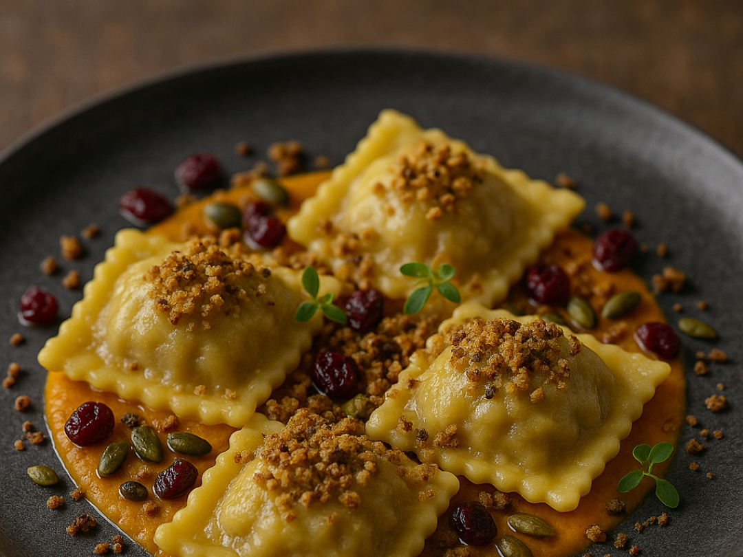 Hausgemachte Wildfleisch-Ravioli